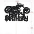 Happy Birthday Cake Topper, Black Flash Motorcycle Party Decoration for Birthday Cake