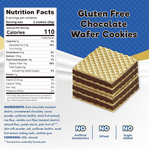 8 oz ChocZero Chocolate Wafer Cookies Sugar Free, Keto Friendly, Low Carb Cookies with No Sugar Alcohols, Gluten Free
