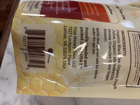 12 Peach Black Tea by True Honey Teas - bags