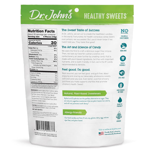100 Count, 1 LB Dr. Johns Sugar Free Candy, Healthy Hard Candy with Zero Sugar, Low Calorie Snacks, Keto Friendly