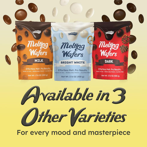 17.6 OZ Snackathon Melting Wafers, White Compound Chocolate Coating, Resealable Bulk Bag, Smooth & Creamy Candy Melts