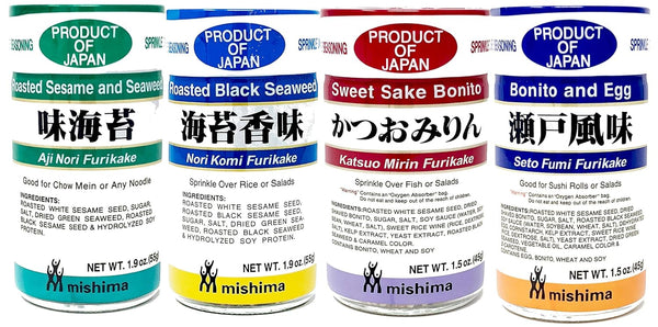 Mishima Rice Seasoning Furikake Variety Pack | 4 Flavors | Product of