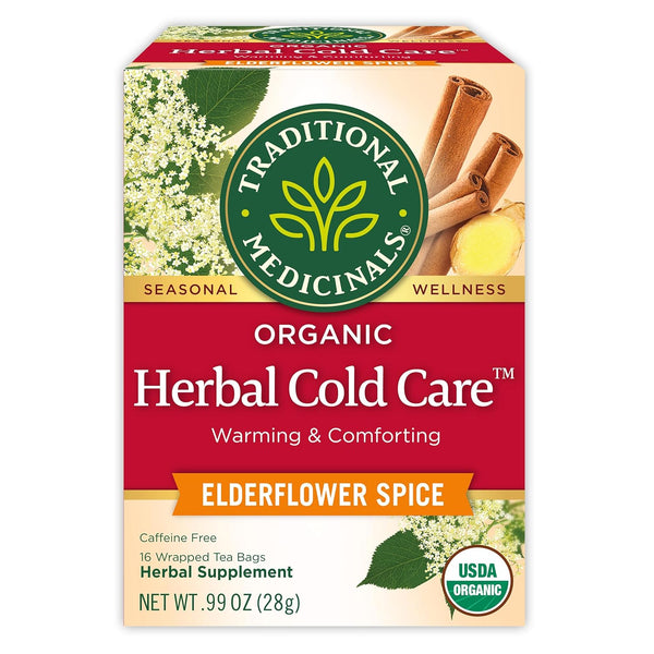 Traditional Medicinals Tea, Herbal Cold Care Seasonal Tea with Elderflower Spice, 16