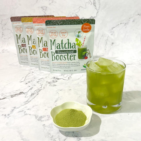 240g 3 Pack 27142 3pk MAEDA-EN Matcha Booster Sweetened Green Tea Powder Japanese Origin Resealable Pouch for Latte