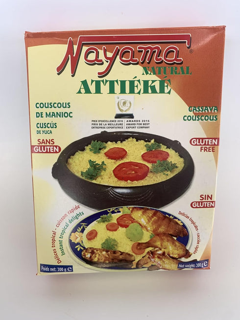 Nayama 2x300g Natural Attieke Cassava Couscous with free Nireds pure ginger powder.