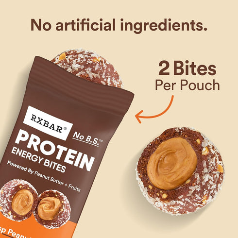 21.1oz (24 RXBAR Protein Energy Bites, Gluten Free Protein Balls, Dark Chocolate Peanut Butter, Box Bites)