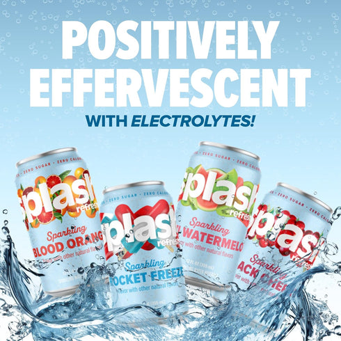 8-Pack, 12 Oz SPLASH REFRESHER Sparkling Water, Rocket Freeze - Fl Cans - Flavored Carbonated Seltzer Water