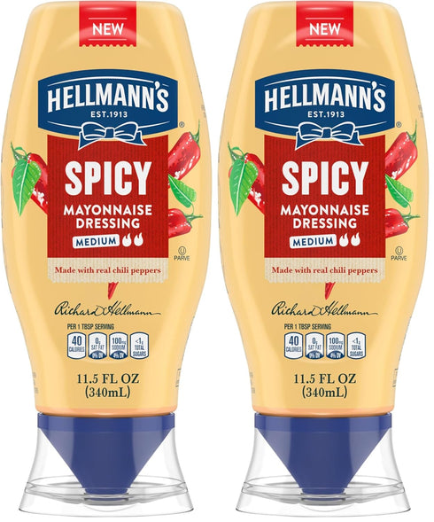 Hellmann's Spicy Mayonnaise Dressing Squeeze Bottle For a Rich, Creamy Condiment Made