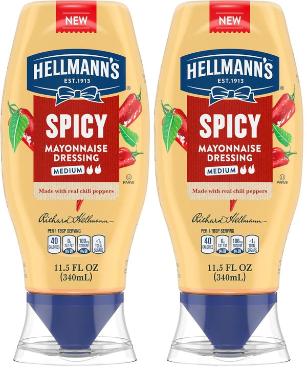 Hellmann's Spicy Mayonnaise Dressing Squeeze Bottle For a Rich, Creamy Condiment Made