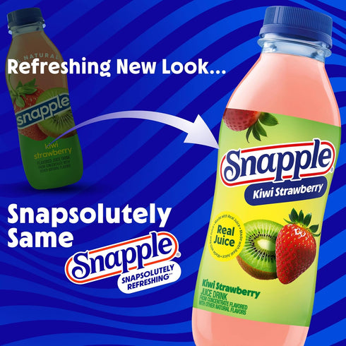 16 oz 6 pack Snapple Kiwi Strawberry Juice Drink, fl recycled plastic bottle