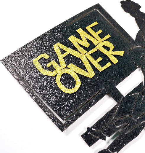 Game Over Cake Topper for Wedding Party Decorations, Funny Bride and Groom Cake Decor, Engagement Supplies