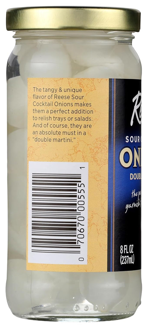8oz (Pack 1) Reese Sour Cocktail Double Martini Onions