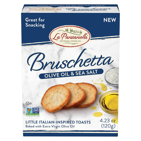 La Panzanella Olive Oil and Sea Salt Bruschetta Crackers - Italian-inspired Toasts,