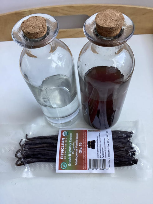 15 5"-7" Organic Split Madagascar Vanilla Beans Grade B| For Extract by FITNCLEAN VANILLA| Bourbon NON-GMO Pods
