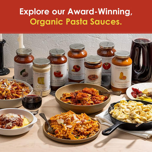 24oz (Pack 3) Dave's Gourmet Organic Spicy Heritage Red Pasta Sauce - Jar of - Zesty & Rich Tomato Chili Blend