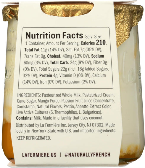 La Fermiere 5.6 OZ Mango Passion Fruit Yogurt