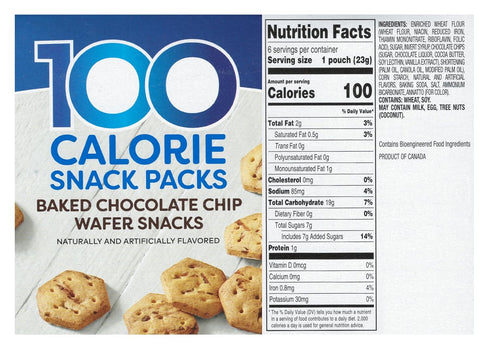 Benton's 100 Packs (1 Bentons Calorie Baked Wafer Snack Box, Chocolate Chip)