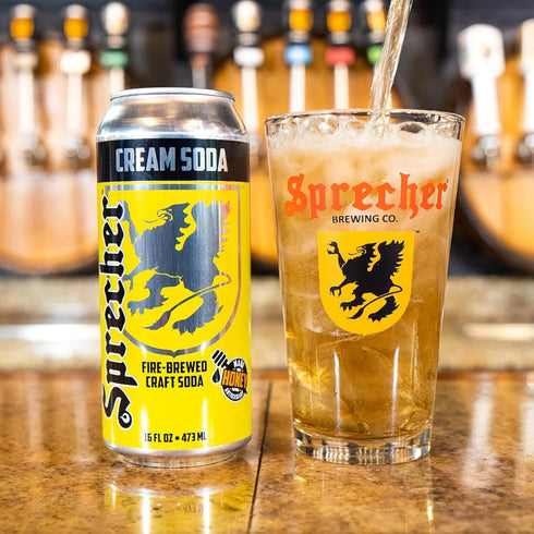 Sprecher 16 oz (12 Pack), Cream Soda in fl Cans Fire-Brewed with Real Honey, Rich Vanilla Honey Flavor, Handcrafted