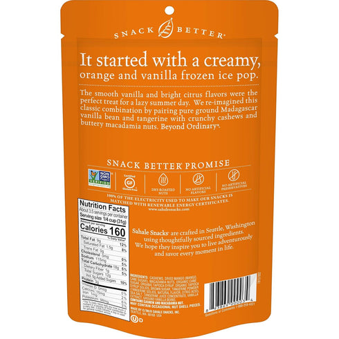 4 Sahale Snacks Tangerine Vanilla Cashew Macadamia Glazed Mix, Ounces