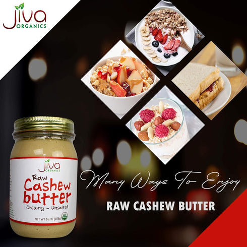 16-Ounce Jiva Organics RAW Organic Cashew Butter Jar