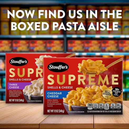 (Pack 4) Stouffer's Supreme Shells And Cheese, Cheddar_Cheese, Boxed Mac &_Cheese, Dinner Kit