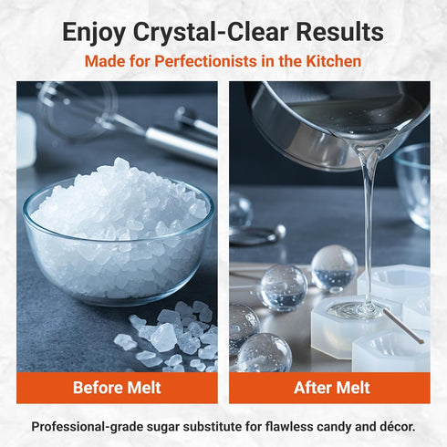 8 oz Isomalt Crystals Sugar Substitute Powder for Baking and Decorating Clear and Ready to Use Bulk Size By Fit Lane