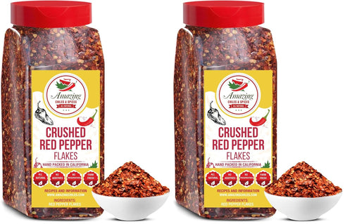 Crushed Red Pepper Flakes, All Natural, Hot and Spicy Seasoning for Pizza,