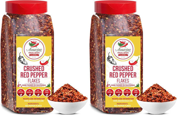 Crushed Red Pepper Flakes, All Natural, Hot and Spicy Seasoning for Pizza,