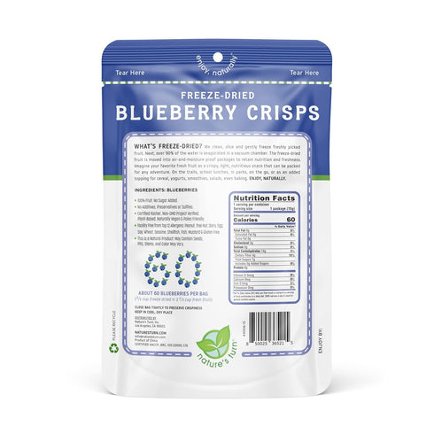 Pack 24 (0.53 oz Natures Turn Freeze-Dried Fruit Snacks, Strawberry and Blueberry Crisps, of Each)