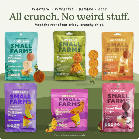 Pack 8 GoodSAM Small Farms Baked Sweet Beet Chips, of Simple Ingredient Fruit Chips