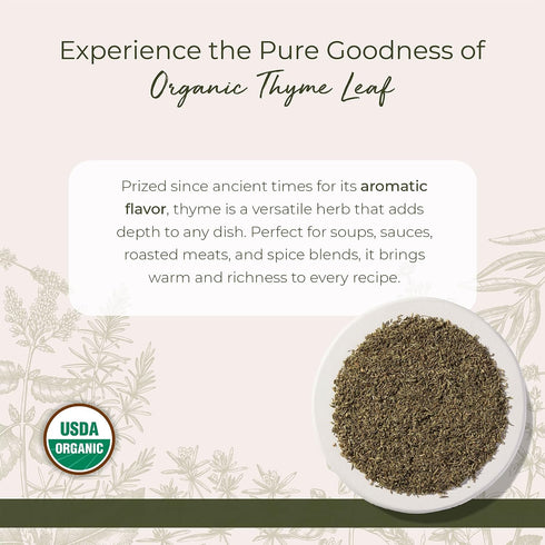 1 lb Starwest Botanicals Organic Dried Thyme Leaves - Seasoning Spice for Cooking, Loose Leaf Herb for Tea, Cut