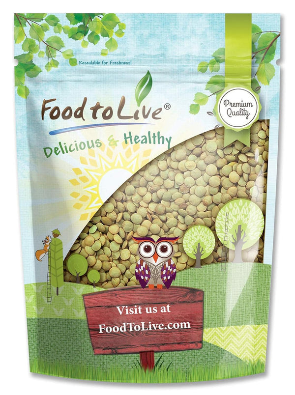 Food to Live - Whole Green Lentils, 1 Pound Dried Raw Lentils,