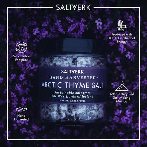 Flaky Pure Icelandic Sea Salt with Arctic Thyme Duo