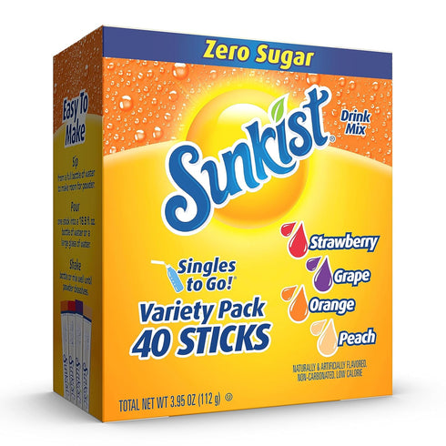 Sunkist Soda Variety Pack, Singles To Go Orange, Strawberry, Grape and Peach