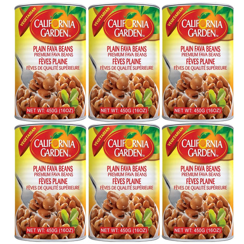California Garden - Premium Fava Beans, Plain (6 Pack) 15.9oz x 6