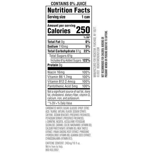 16oz (12 Pack) Rockstar Energy Drink Punched Hardcore Apple, Cans