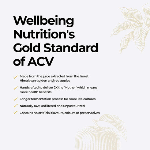 Wellbeing 500ml Nutrition Organic Apple Cider Vinegar - Raw, Unfiltered, Unpasteurized