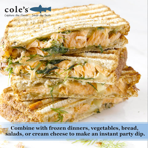 6 PACK Frozen, 6.0 oz COLES PATAGONIAN SALMON IN SPRING WATER - Fresh Caught, Never Boneless, Canned Salmon, Canned