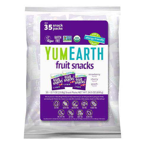 YumEarth Organic Fruit Snacks (Pack of 35) - 0.7 Ounce Snack Packs,