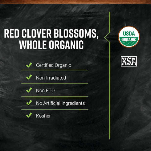 8 oz, Frontier Co-op Organic Dried Whole Red Clover Blossoms, Bulk Bag - Edible Flower for Herbal Tea, Soups, and DIY