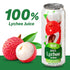 100% 16.9 oz (500 mL) Pack 12 VINUT Lychee Juice, No Added Sugar, Not From Concentrate, fl Can