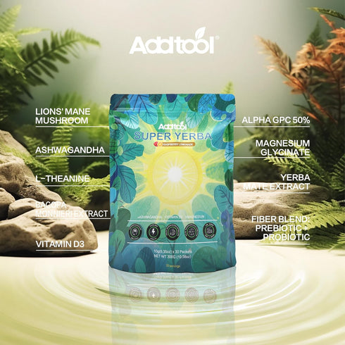 packets AddTool-super yerba - Instant Tea Powder, Yerba Raspberry Lemonade Vitality Tea,decaffeinated Natural Energy