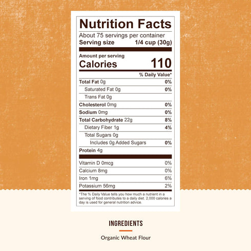 100% 5 Organic Old World Flour - Flour for Baking - Pounds
