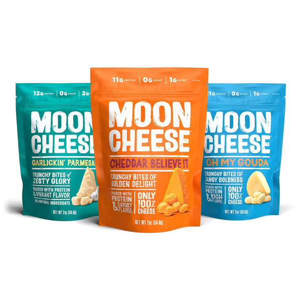Moon Cheese Bites Bundle, Cheddar Believe It, Oh My Gouda & Garlickin'