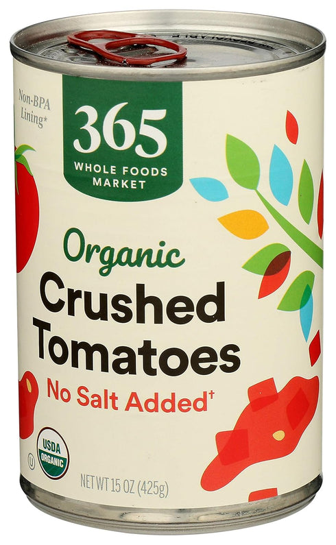365 15 (Pack 4) by Whole Foods Market, Tomatoes Crushed No Salt Added Organic, Ounce