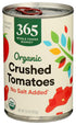 365 15 (Pack 4) by Whole Foods Market, Tomatoes Crushed No Salt Added Organic, Ounce