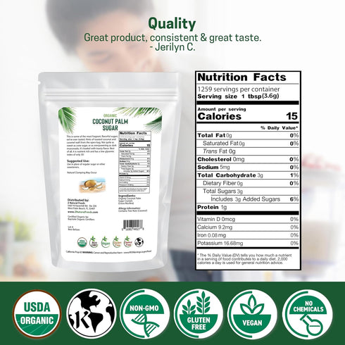 10 lbs Z Natural Foods Organic Coconut Sugar - Nutrient-Dense, Flavorful & Unrefined Brown Coconut Sugar - Perfect