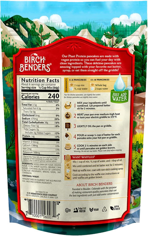 14 OZ Birch Benders Plant Protein Pancake & Waffle Mix