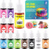 12 Set, 0.25 Fl.oz(6ml)/Bottles Color Gel Food Coloring Liquid KATSPRO Food Grade Tasteless Vibrant Food Coloring Dye