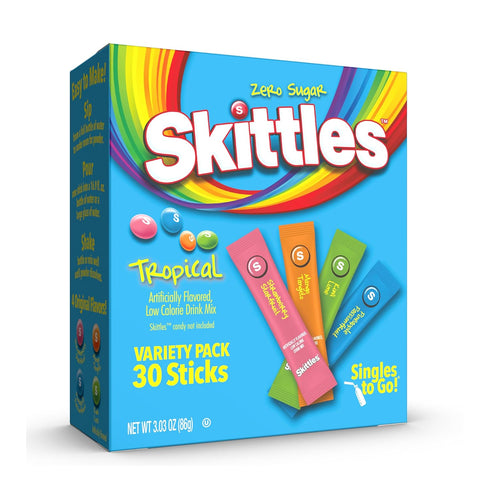SINGLES TO GO! Skittles Singles To Go Tropical Flavors Variety Pack, Powdered